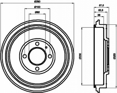 HELLA PAGID 8dt355300811 -  Тормозной барабан